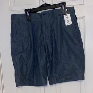 Hurley Men's Dark Blue Flat Front Shorts